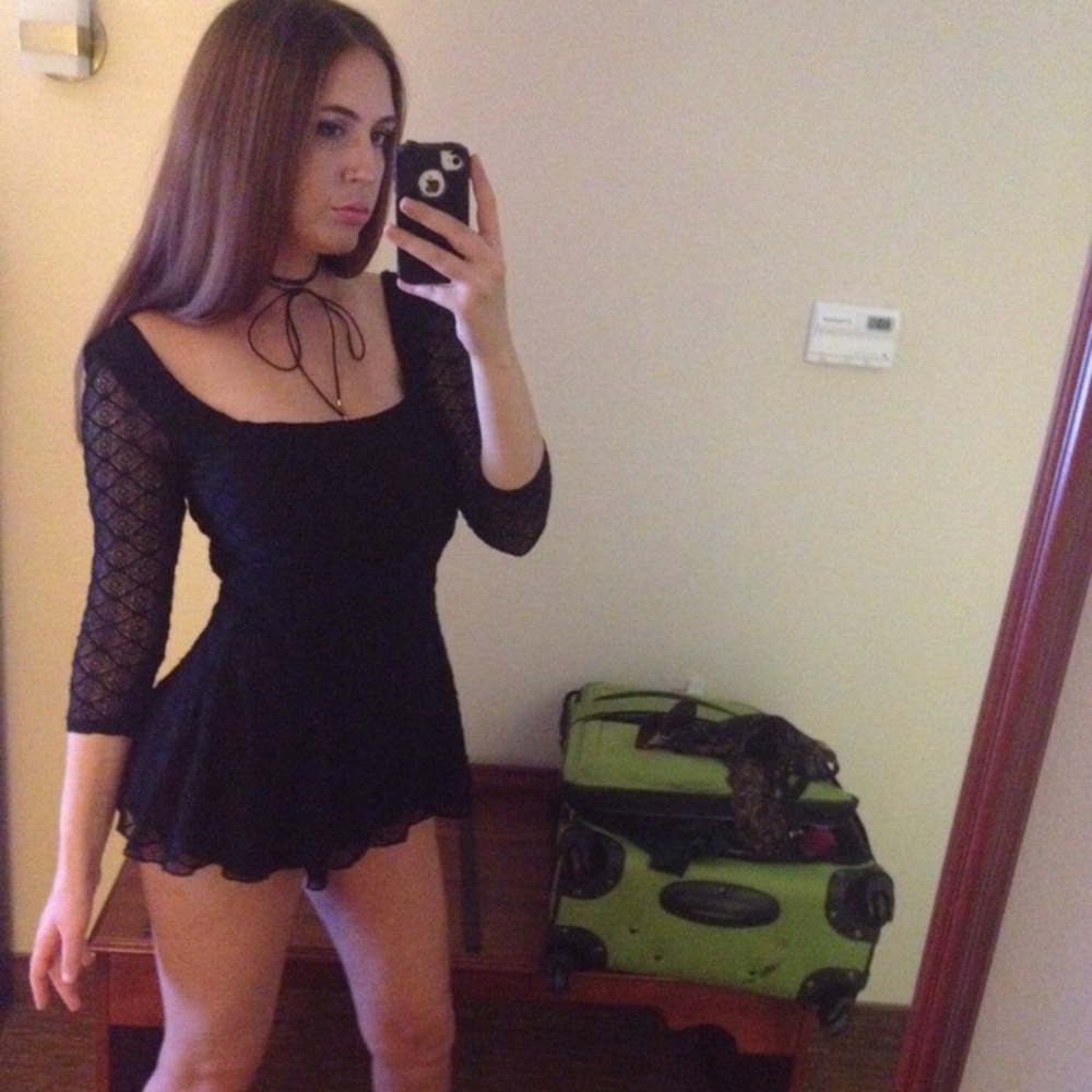 Lace sleeved romper